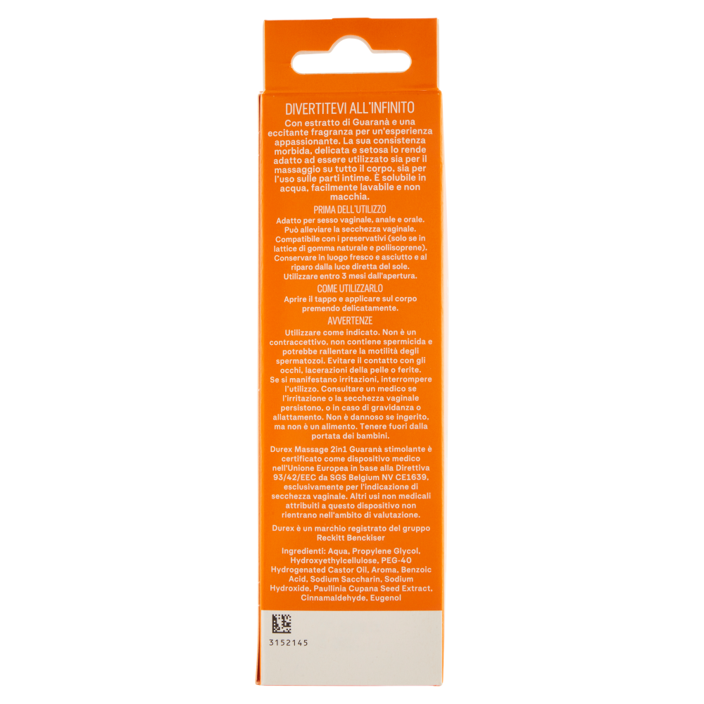 Durex Gel Lubrificante Massage 2in1 Guarana 200 ml, , large
