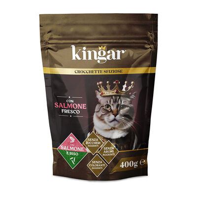 Kingar Cat Busta Crocchette 400g Salmone e Riso