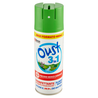 Oust 3 in 1 Spray Disinfettante per Superfici e Tessuti d'Arredo, 400ml