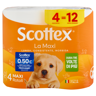 Scottex la Maxi Carta Igienica 4 Pezzi,  Scottex la Maxi Carta Igienica 4 Pezzi