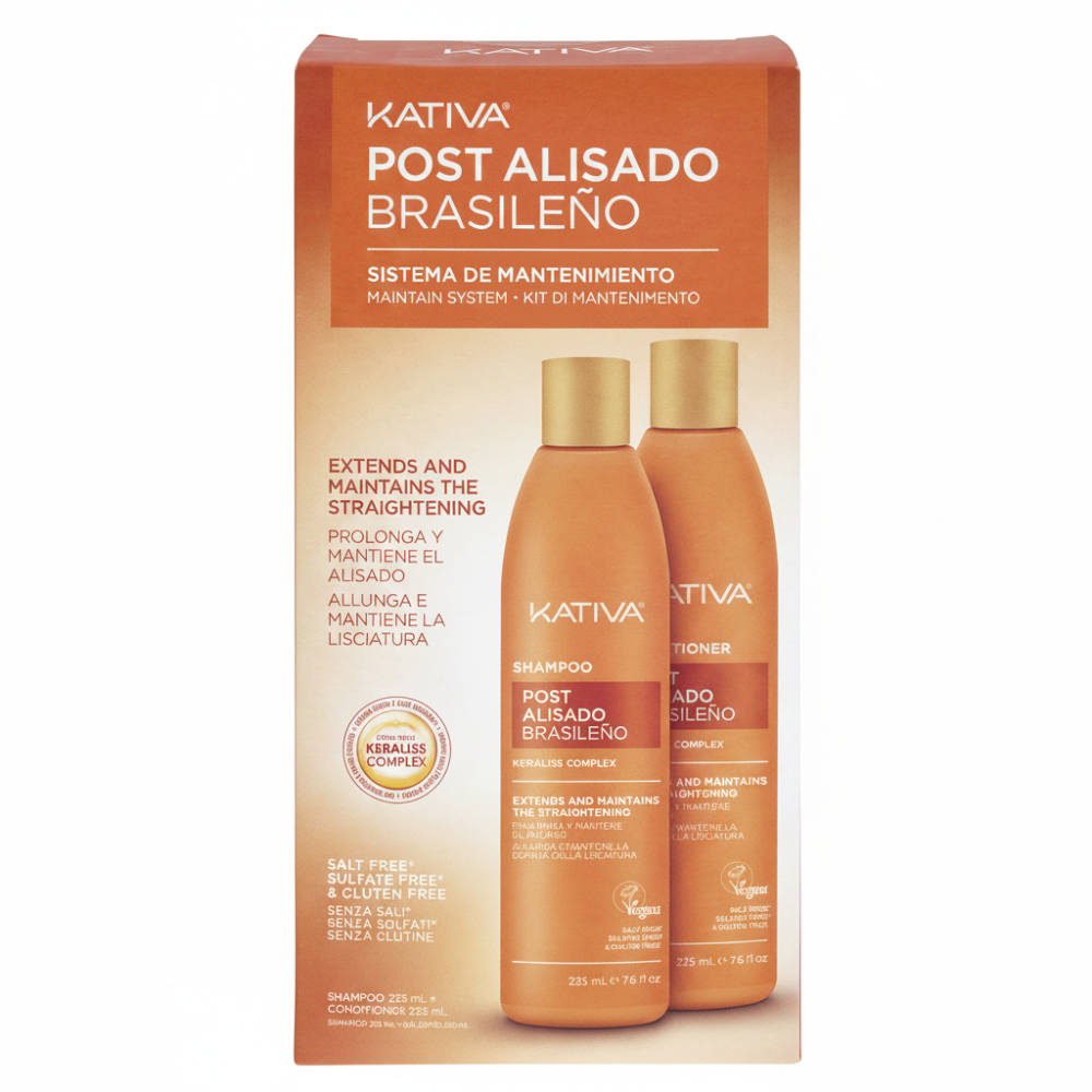 Kativa Kit Post-Stiratura Shampoo + Balsamo 225 ml, , large