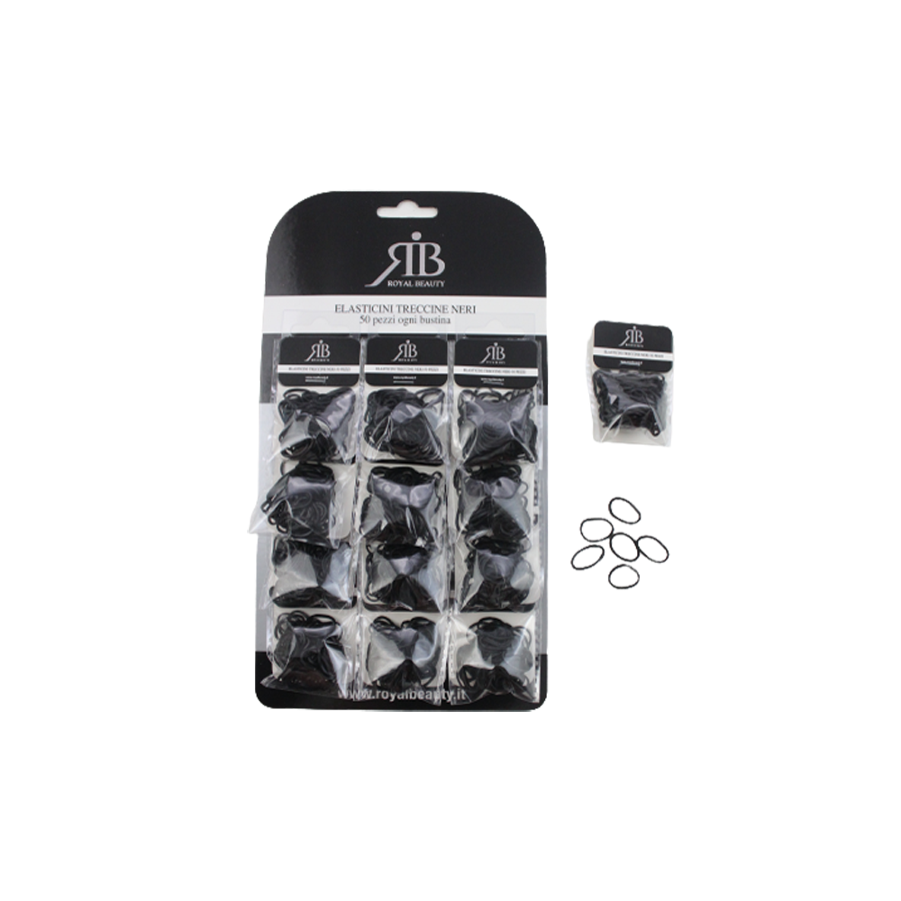 Royal Beauty Elastici Treccine Neri 50 Pz, , large