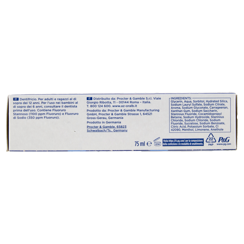 Oral-B Advanced Dentifricio Rigenera Smalto Menta 75 ml, , large