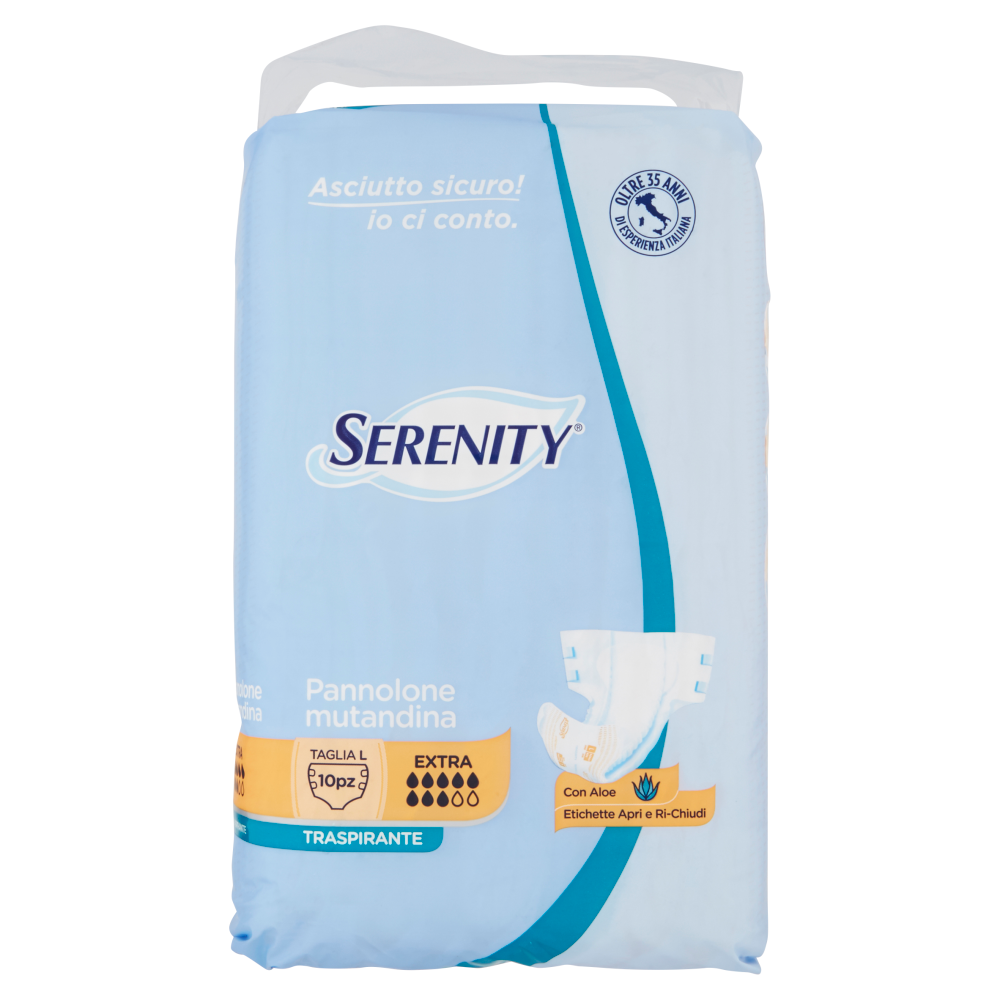 Serenity Pannolone Mutandina Traspirante Extra Taglia L 10 Pezzi, , large