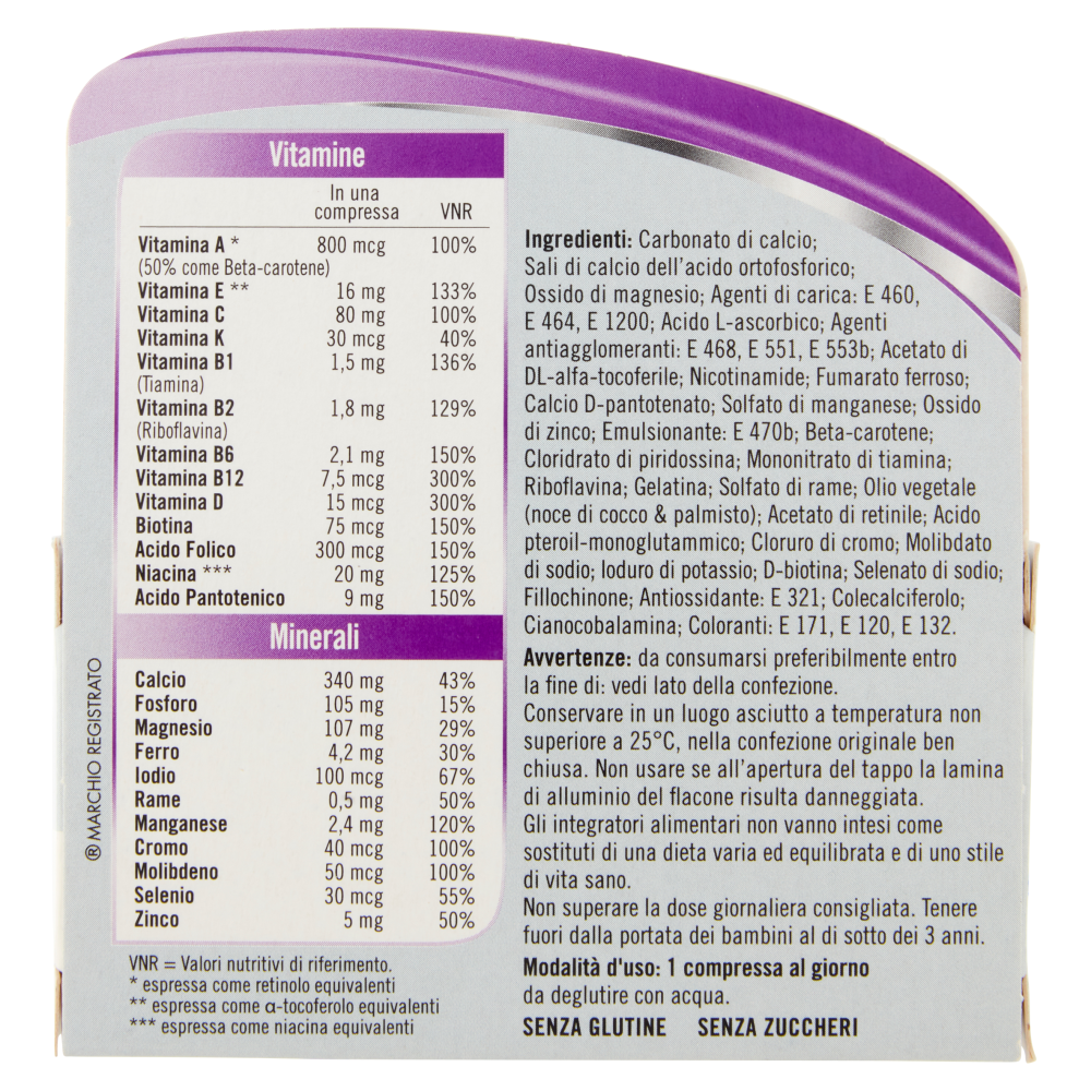 Multicentrum Donna 50+ Integratore Multivitaminico e Sali Minerali con Vitamina D 60 Compresse, , large