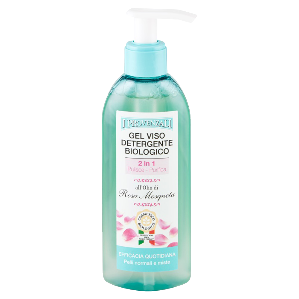 I Provenzali Gel Viso Detergente Biologico 2in1 all'Olio di Rosa Mosqueta 150 ml, , large