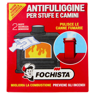 Fochista Antifuliggine per Stufe e Camini Buste Sicurezza Monodose 2 x 90 g