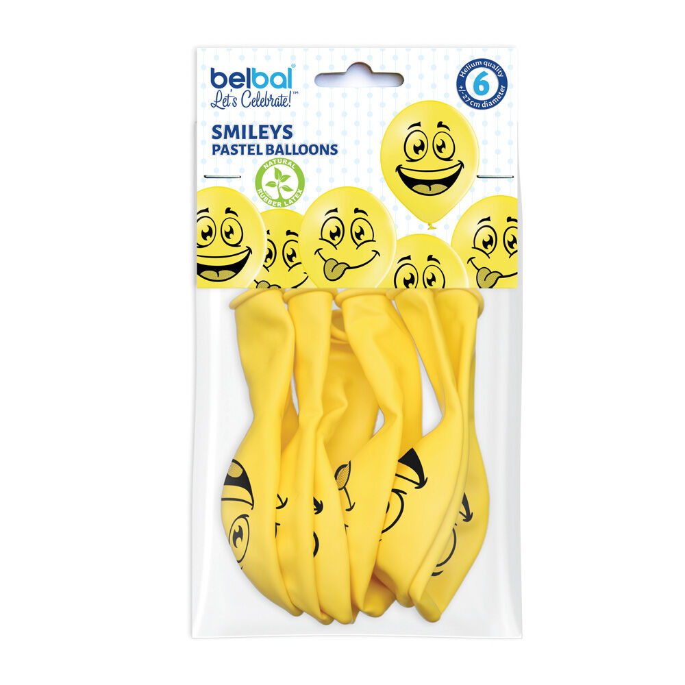 Smiley Pastel Balloons 6 Pezzi - -