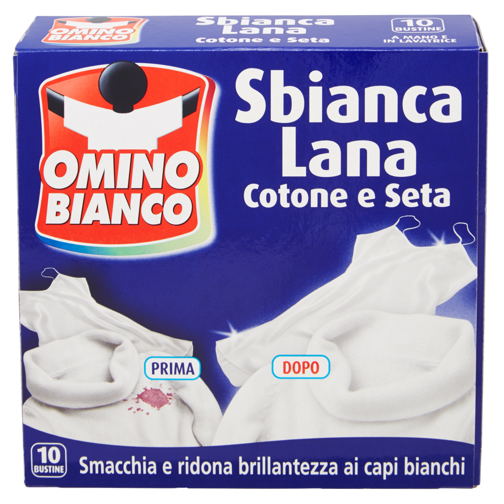 Omino Bianco Sbianca Lana Cotone e Seta 20 g 10 Pezzi, , large