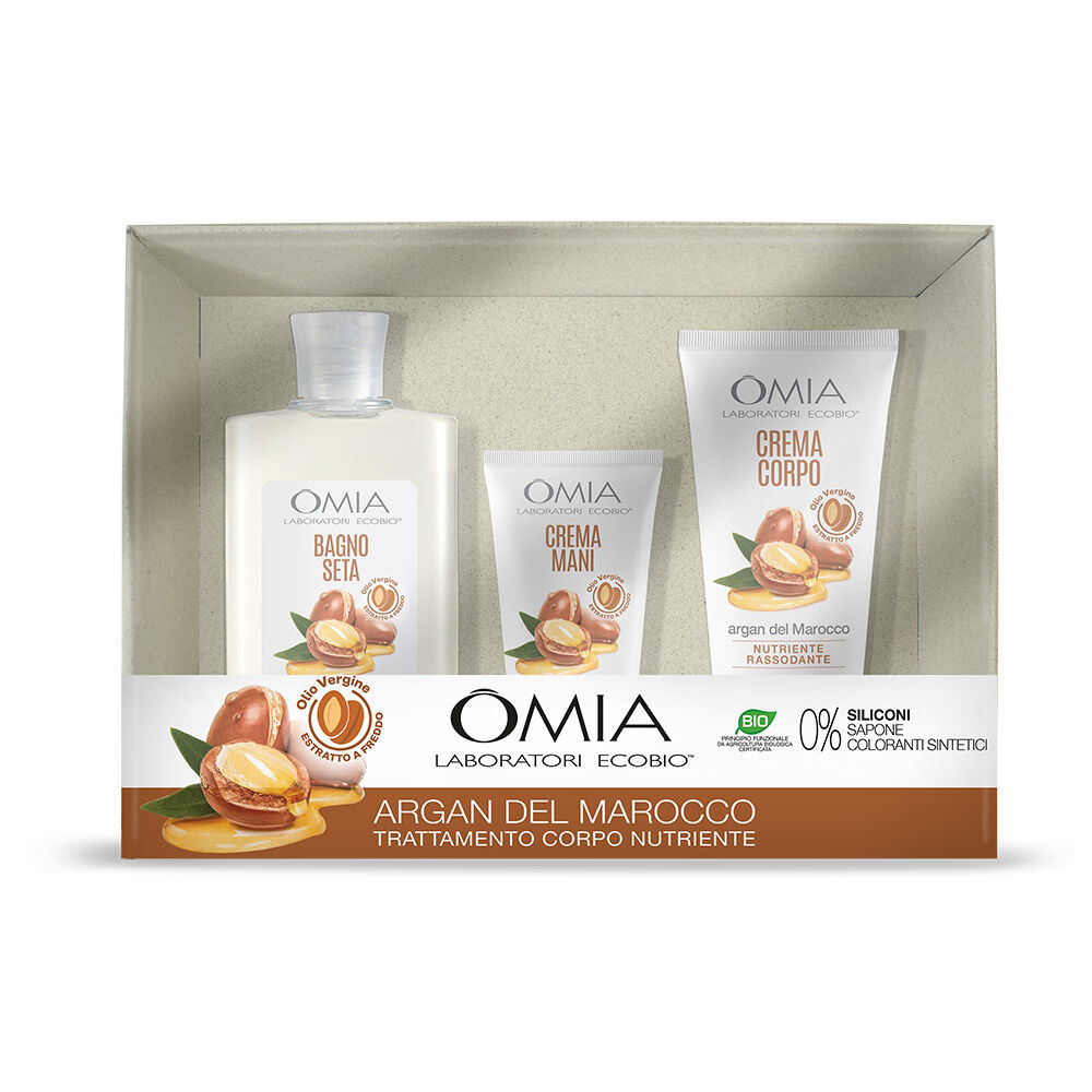 Omia Laboratoires Olio di Argan Dermo Bagno 400ml + Crema Corpo 200ml + Crema Mani 75ml - -