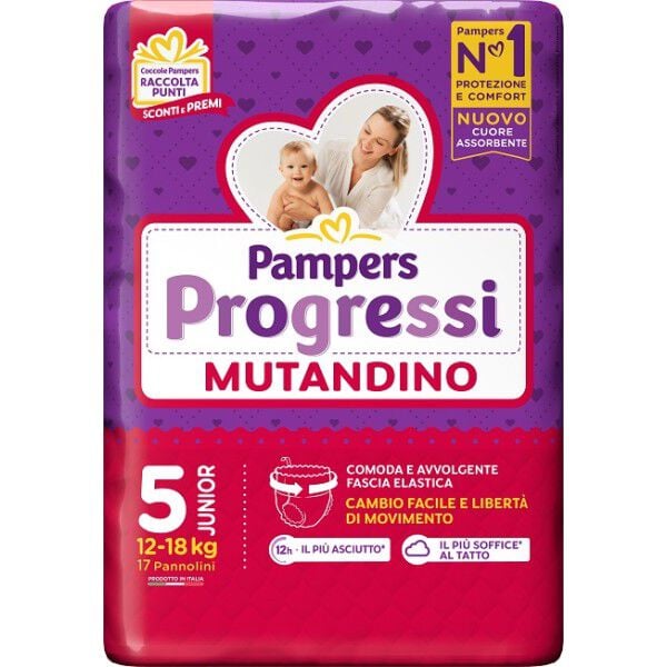 Pampers Pannolini Mutandino Progressi Junior 17 Pezzi - --image