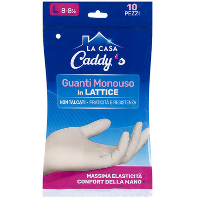 Caddy's Guanti Monouso in Lattice non Talcati Taglia L 10 Pezzi