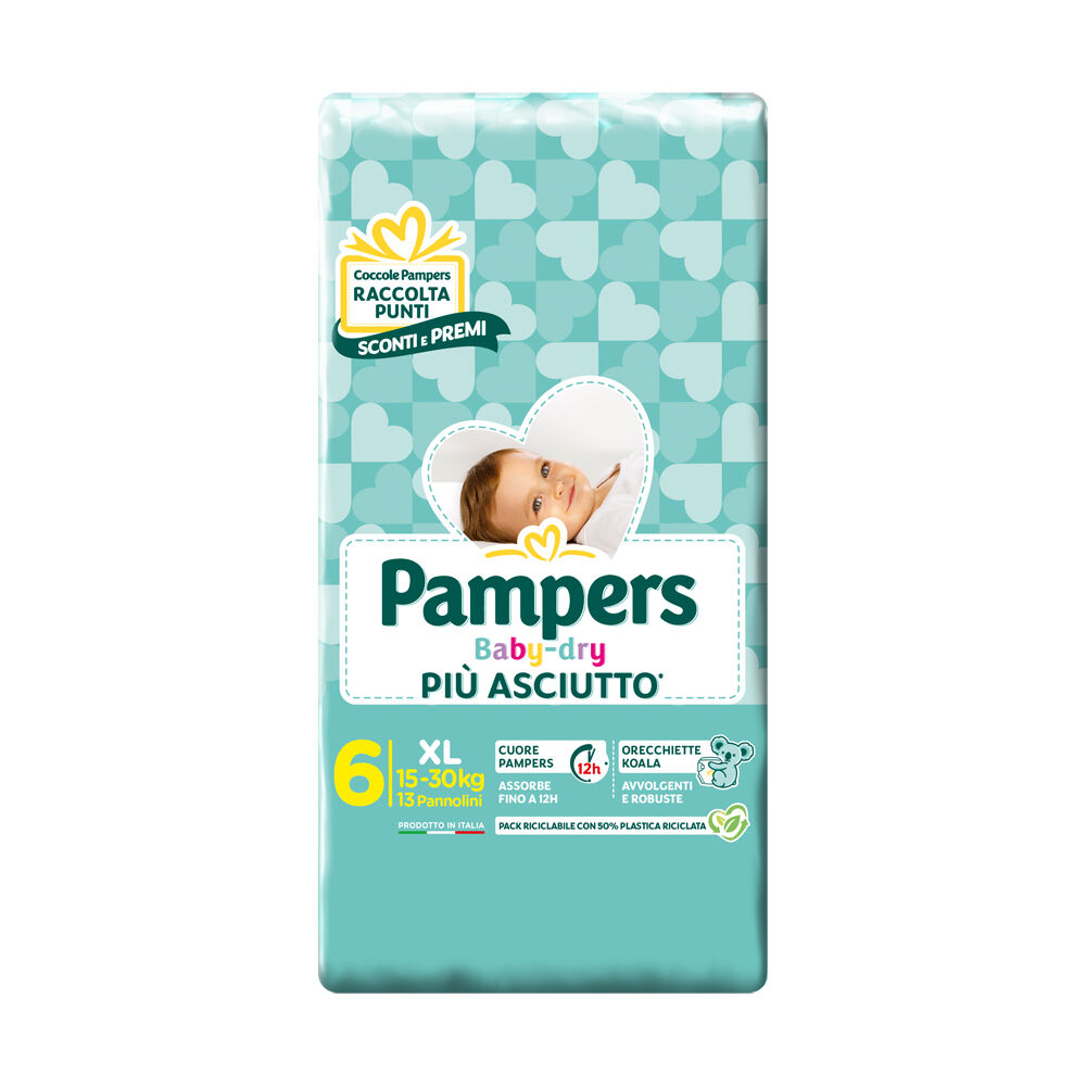 Pampers Baby Dry 6 Extra Large 15-30 kg 13 Pannolini, , large