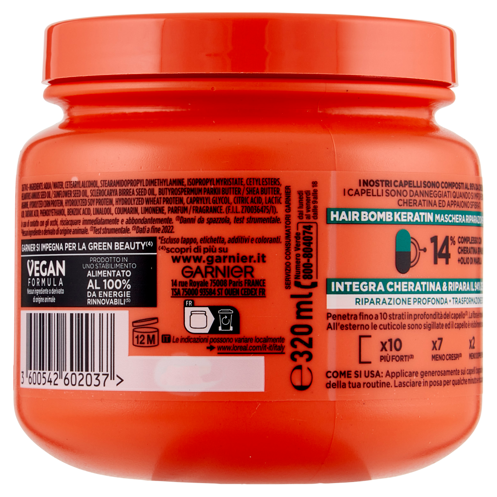 Garnier Fructis Maschera Ripara & Rinforza 320ml, , large