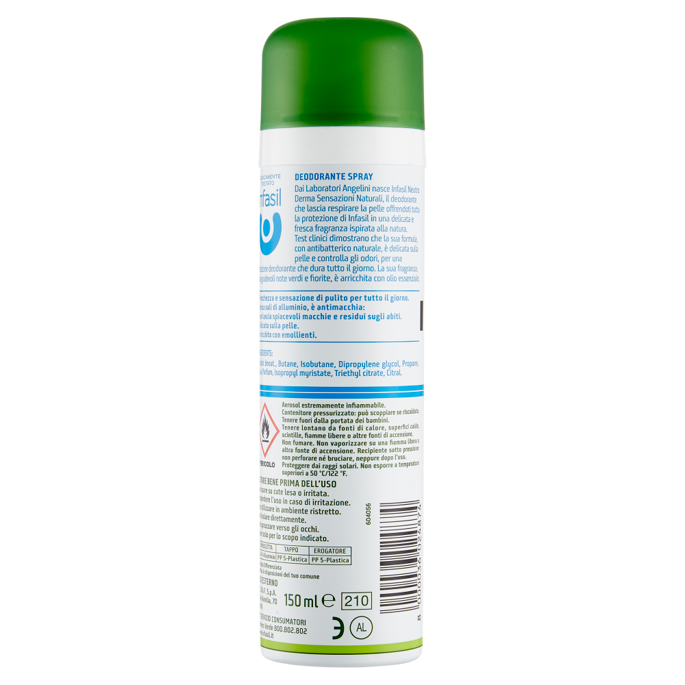 Infasil Derma+ Neutro Sensazioni Naturali Deodorante Spray 150 ml, , large