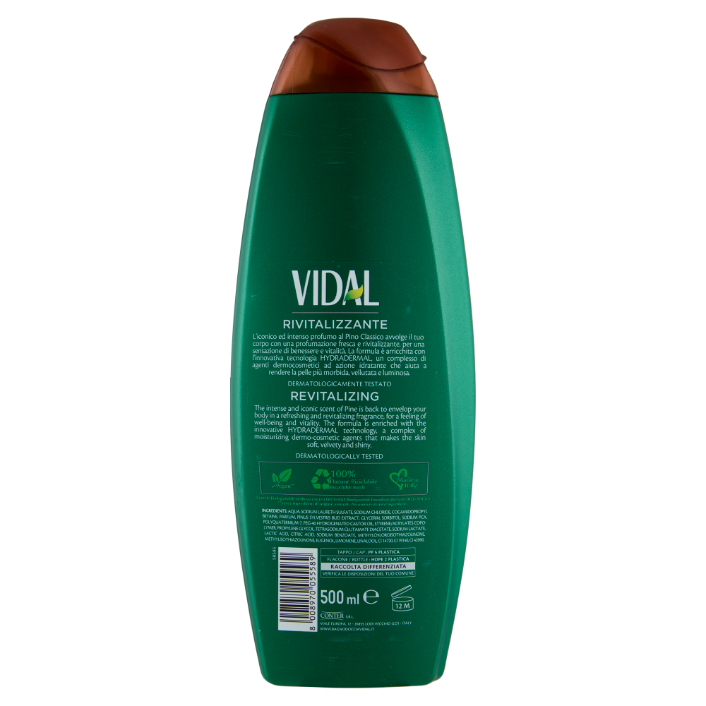 Vidal Original Bagnodoccia Rivitalizzante Pino Classico 500 ml, , large