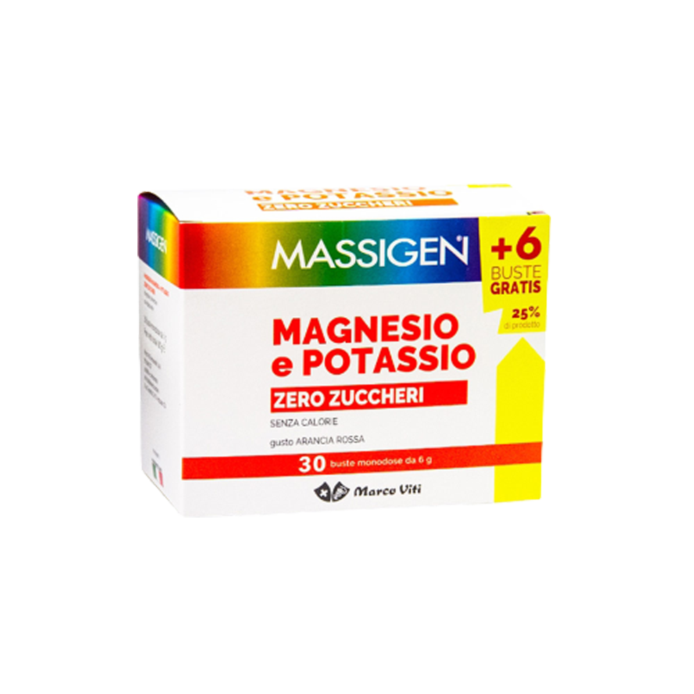 Massigen Magnesio Potassio Senza Zuccheri 30 Bustine - -