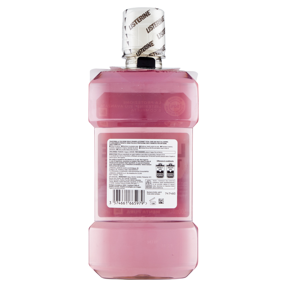 Listerine Total Care Menta Pura 500 ml, , large