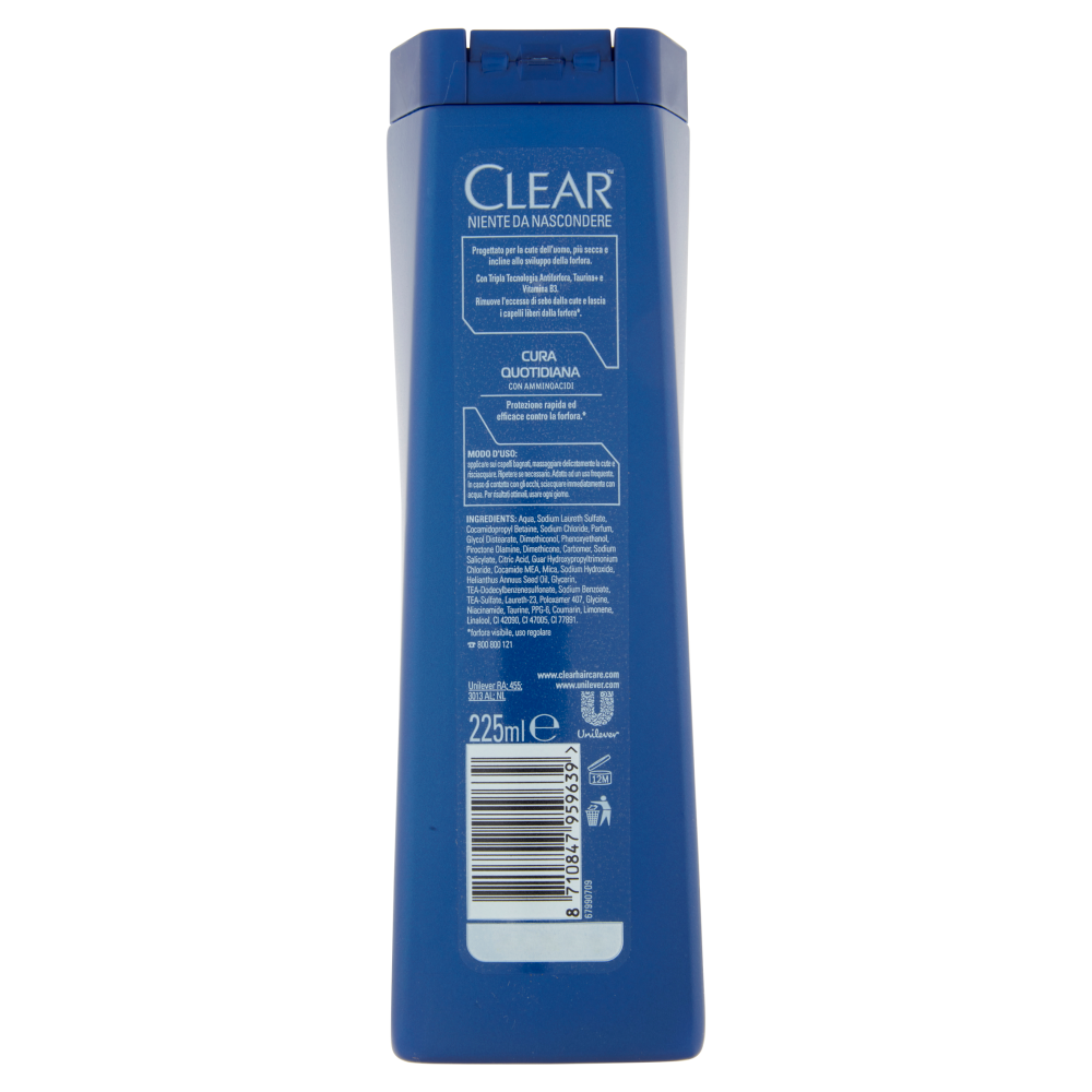 Clear Men Shampoo Antiforfora Cura Quotidiana 225 ml, , large