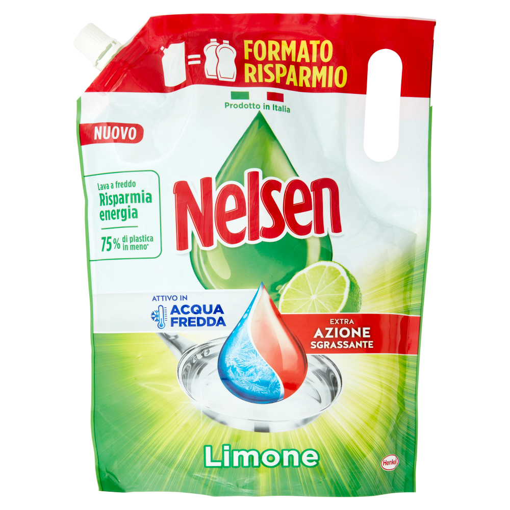 Nelsen Eco Ricarica Detersivo Piatti Limone 1650ml, , large