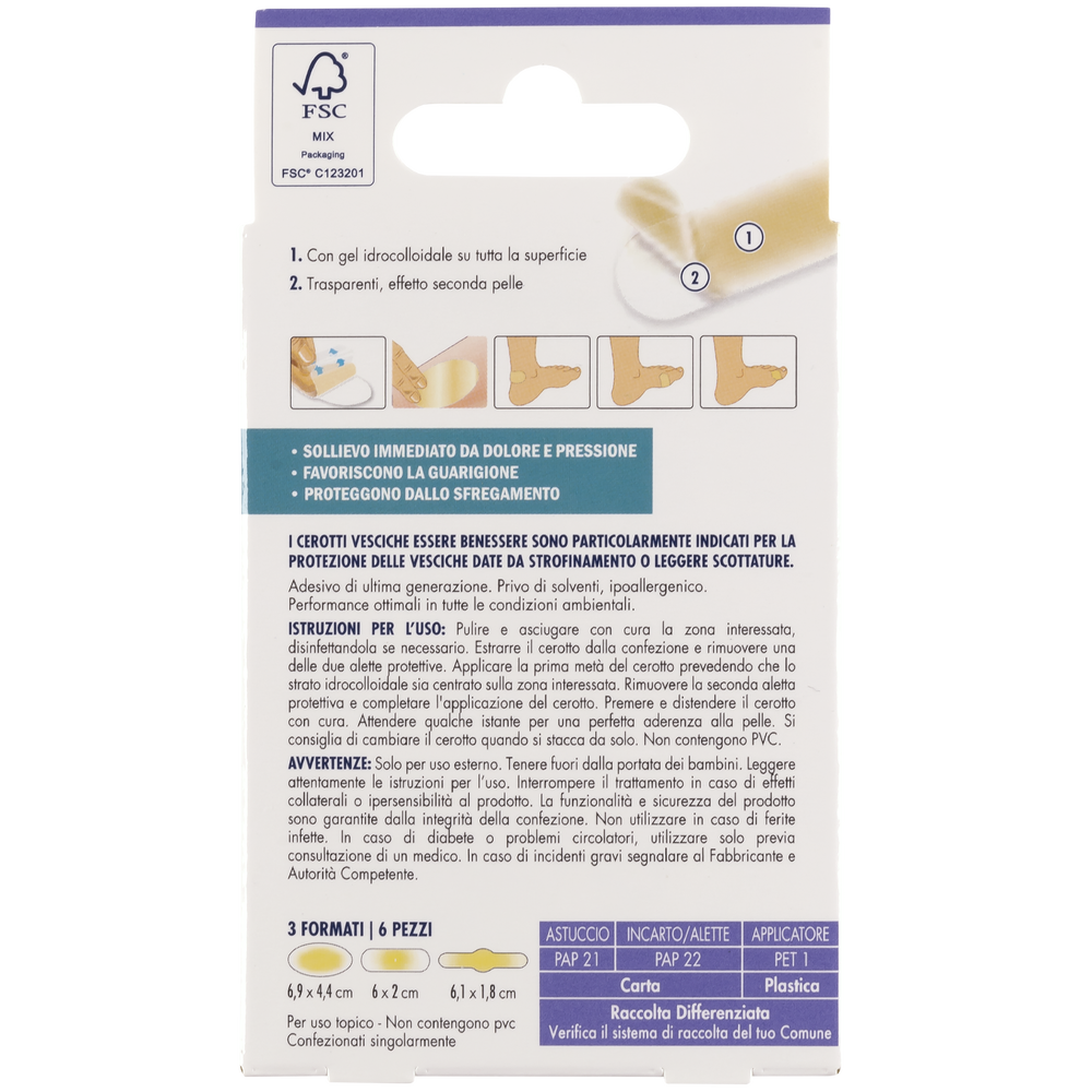 Essere Benessere Cerotti Vesciche 3 Formati 6pz, , large