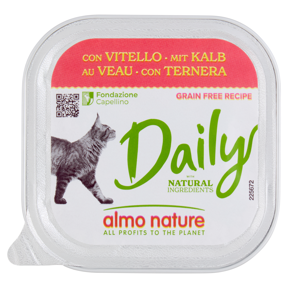 Almo Nature Daily Grain Free Menù Cat 100 gr Vitello - confezione da 32 pezzi - Cibo umido per gatti - 1° ORDINE? scegli tra BZR5 - BZR20 + 200 pt fedeltà - Immagine 3