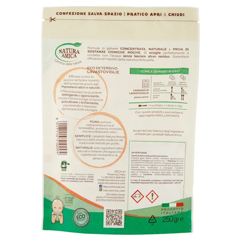 Natura Amica Puro Detersivo Lavastoviglie 250g, , large