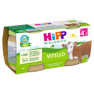 HiPP Biologico Vitello Omogeneizzato con Carne 80g 2 Pezzi