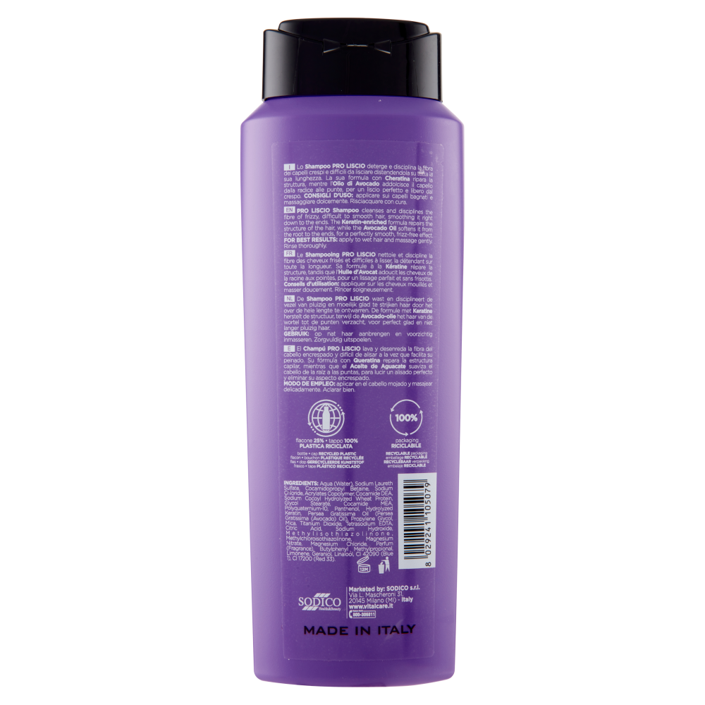 Vitalcare Professional Pro Liscio Shampoo Disciplinante 500 ml, , large