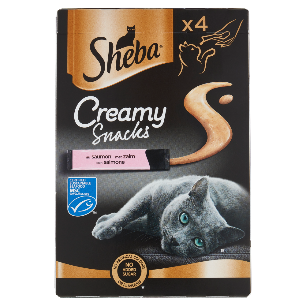 Sheba Creamy Snacks con Salmone 4 x 12 g - -