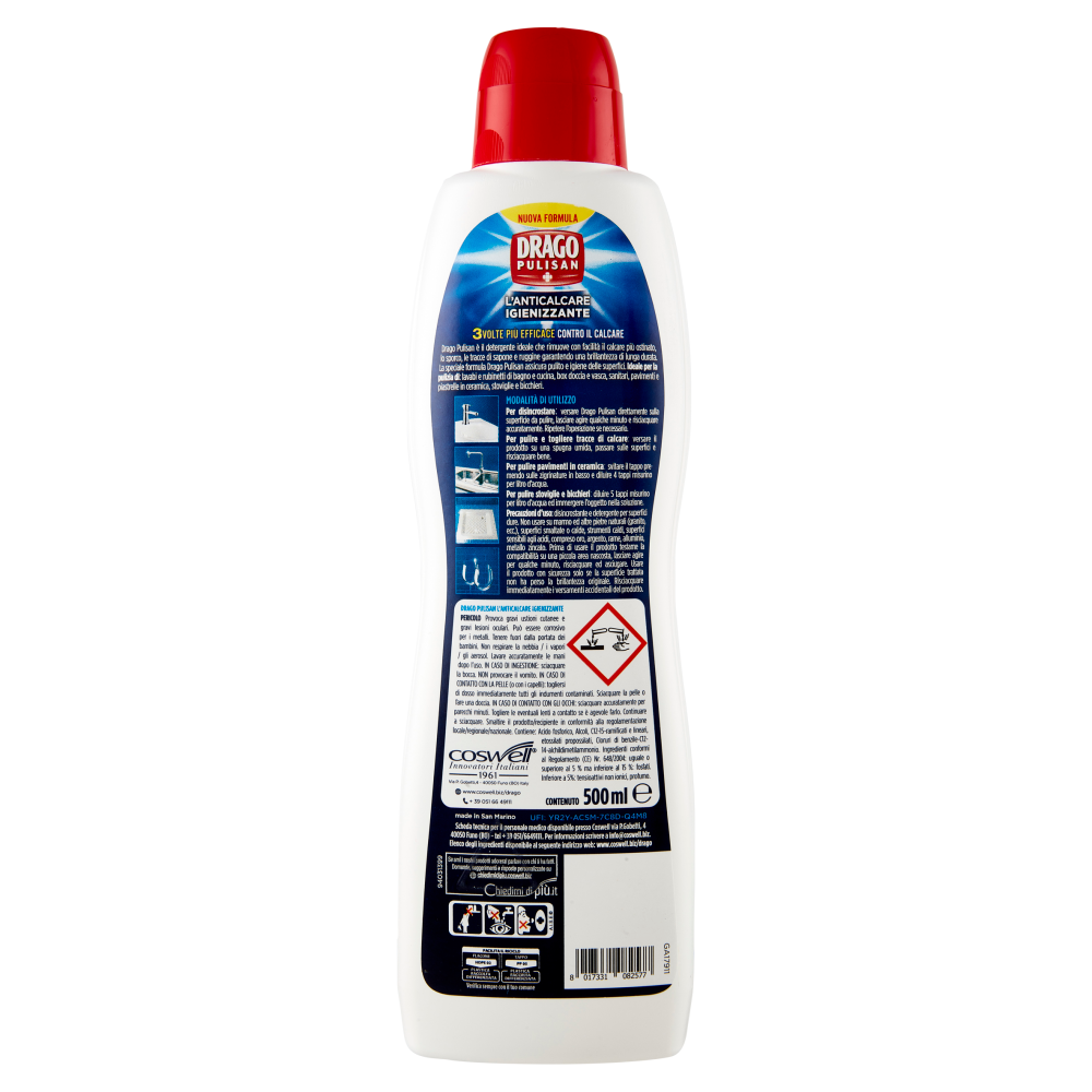 Drago Pulisan l'Anticalcare Igienizzante 500 ml, , large
