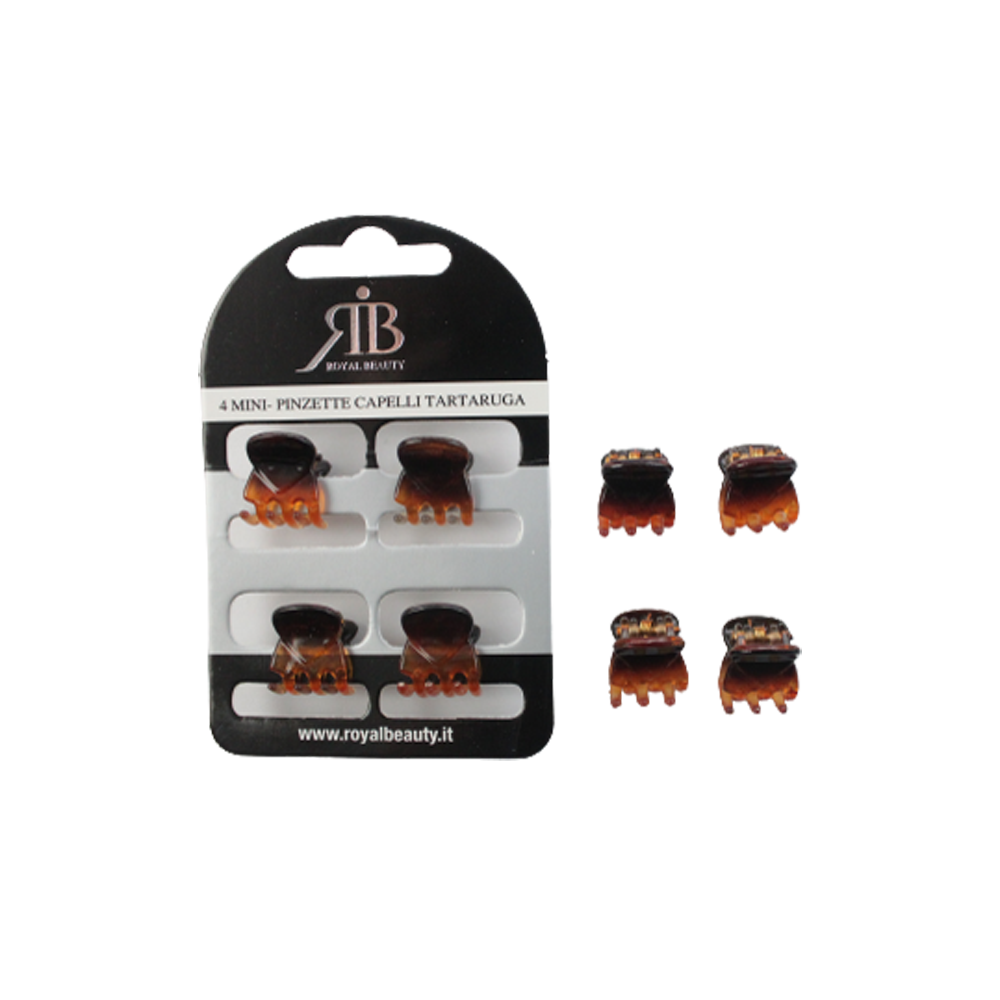 Royal Beauty Pinze Capelli Mini Tartaruga 4 Pz - -
