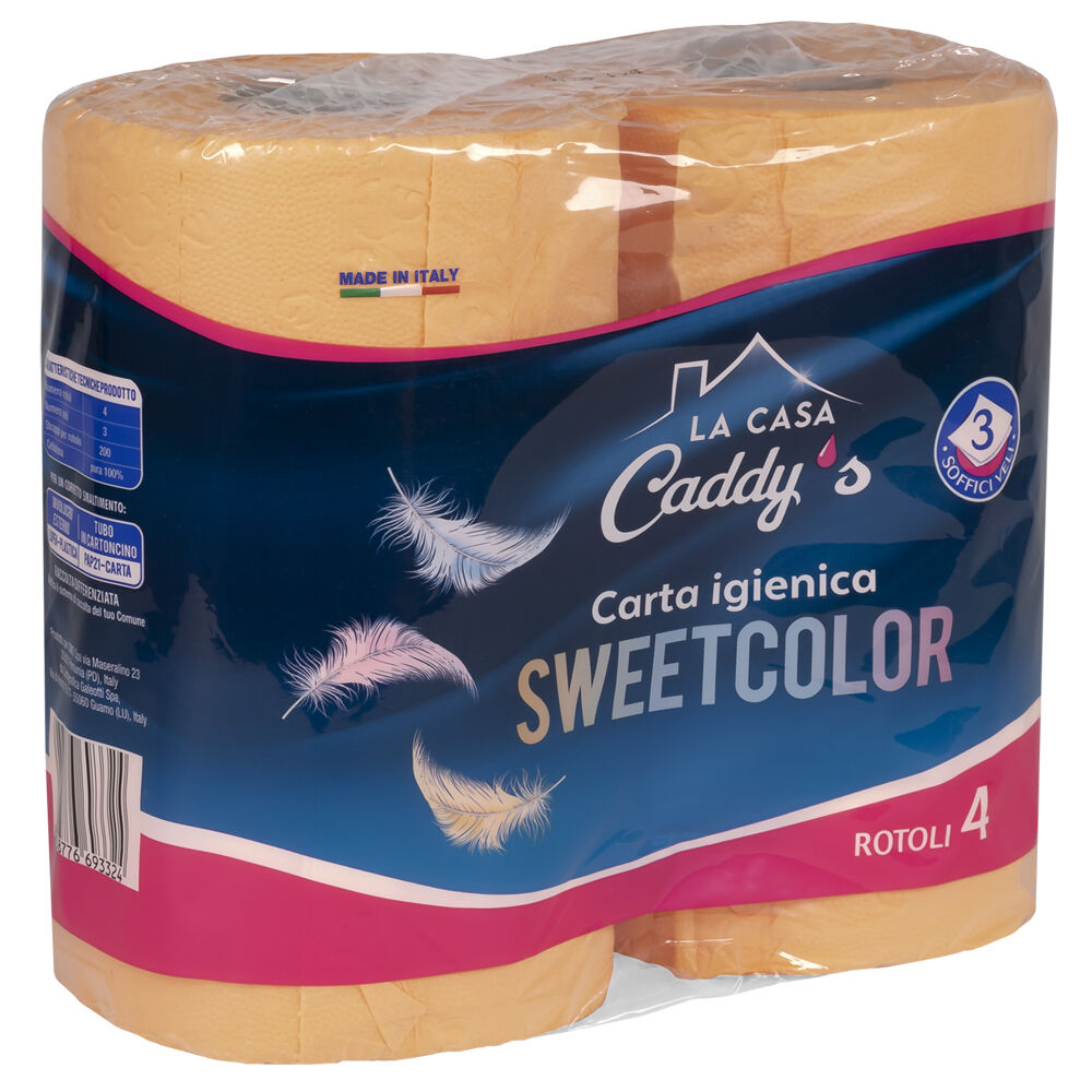 Caddy's Sweet Color Pesca Carta Igienica 4 Rotoli, , large