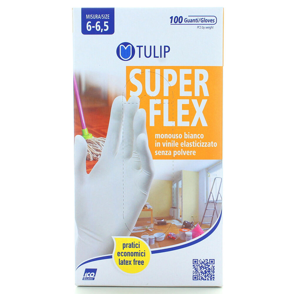 Tulip Guanti Monouso Vinile Nitrile Elasticizzati Bianco, , large