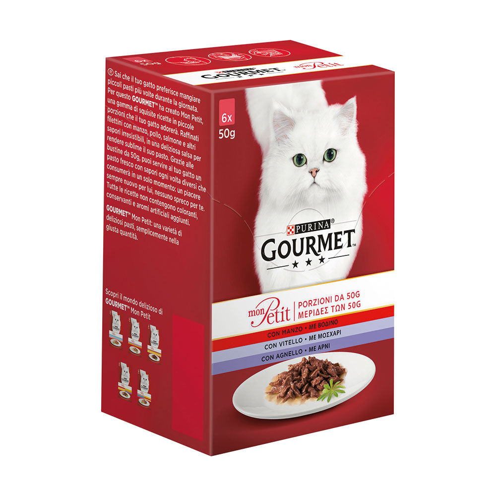 Gourmet Mon Petit Selezione con Carni (Manzo, Agnello, Vitello) 6 Buste 50 g - -