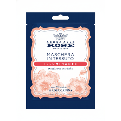 Acqua alle Rose Illuminante Maschera in Tessuto Idratante Anti-Fatica 1 Pezzo