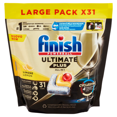 Finish Ultimate Plus All In One Limone Lavastoviglie 31 Caps