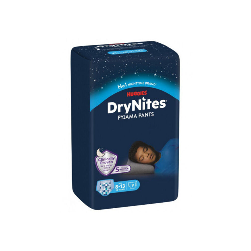 Huggies Drynites Mutandine Assorbenti per Bambino 8-13 mesi (30-48Kg) 9 Mutandine, , large