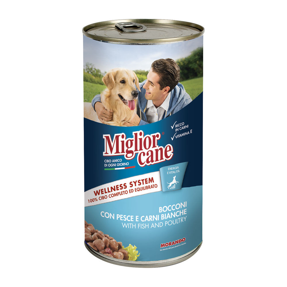 Migliorcane Bocconi con Pesce e Carni Bianche 1250 g, , large