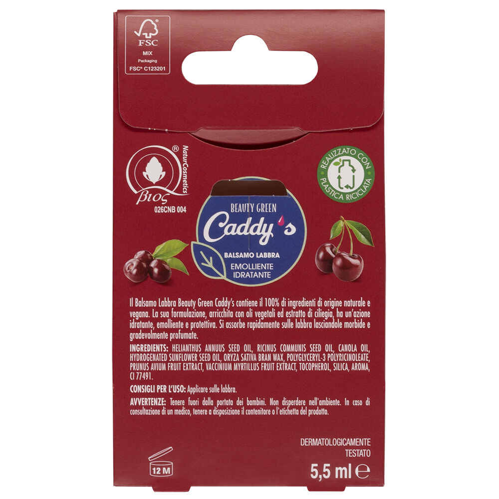 Caddy's Balsamo Labbra Emolliente Idratante Ciliegia 5,5ml , , large