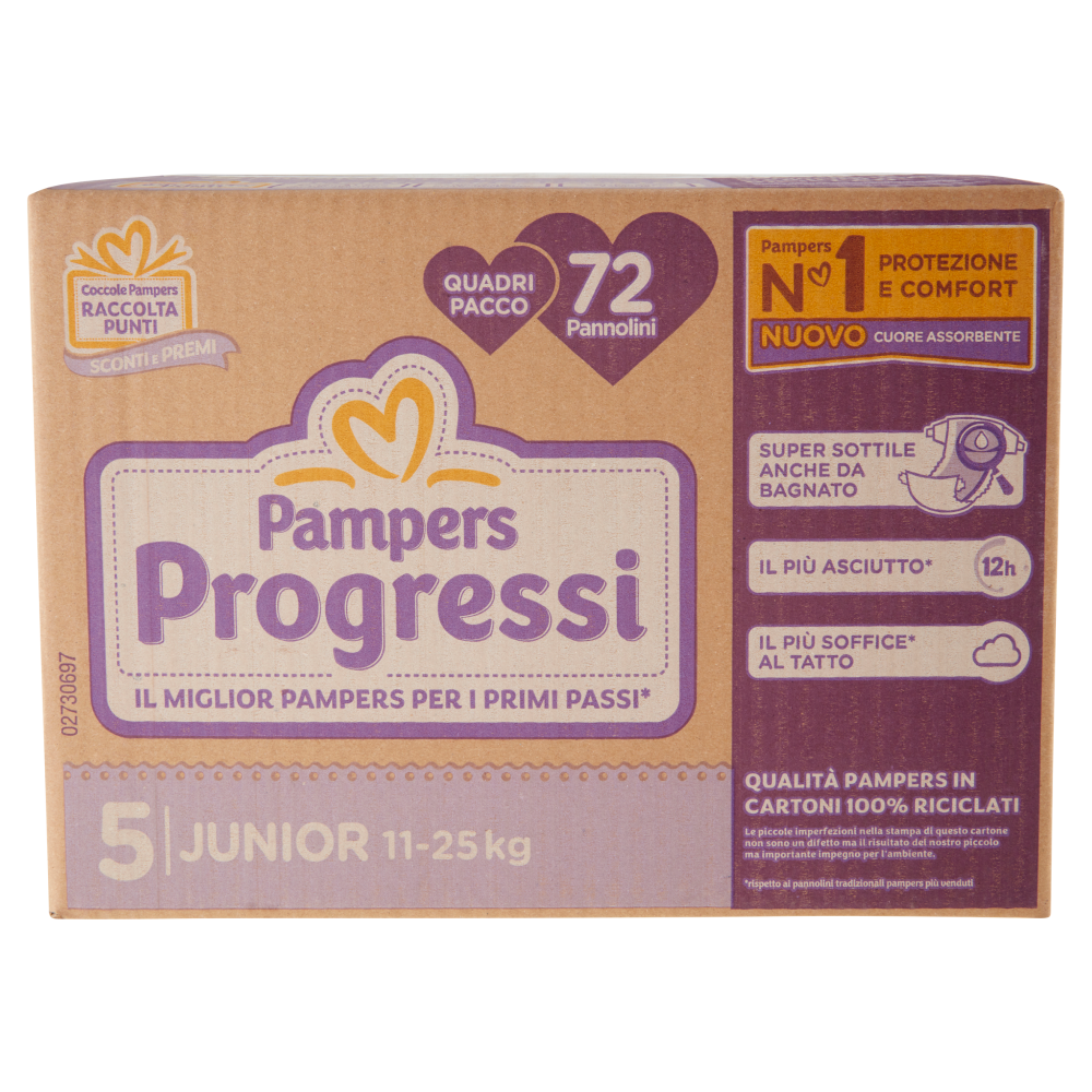 Pampers Progressi Mutandino Junior Taglia 5 12-18kg 68 Unità