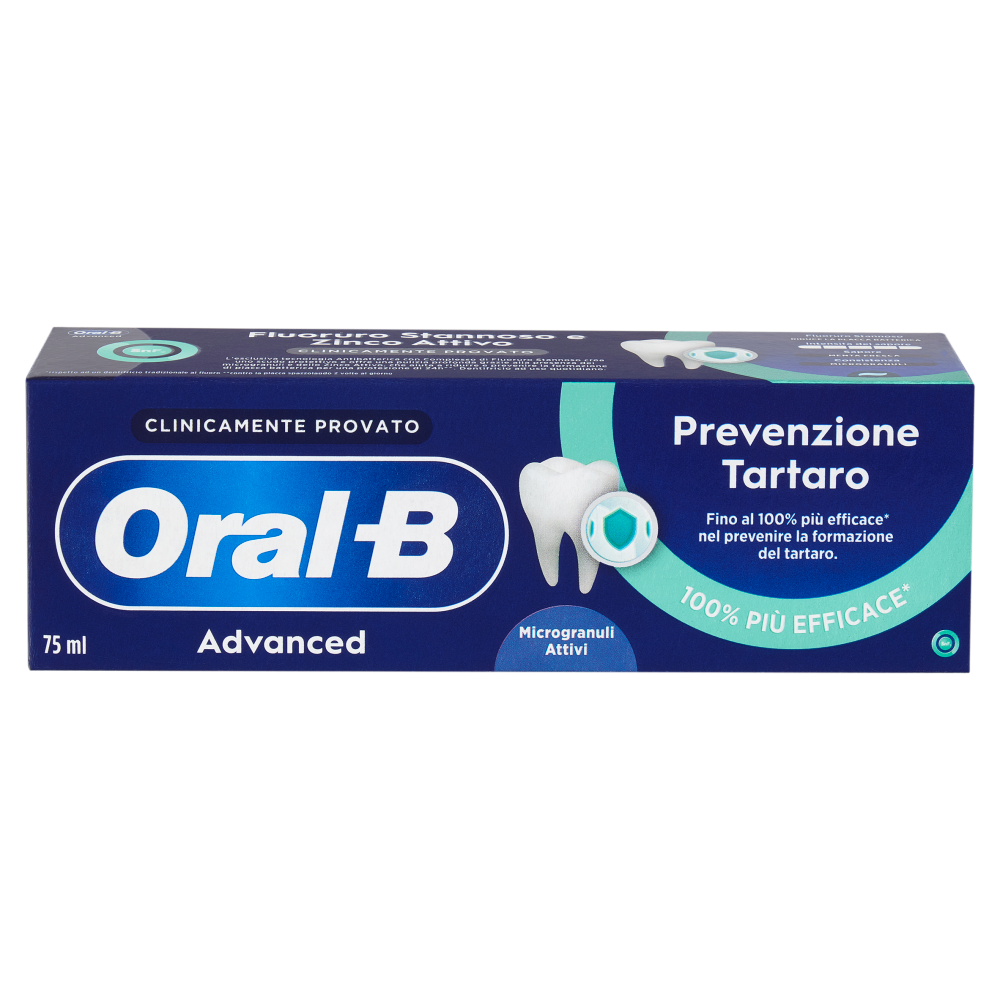 Oral-B Advanced Dentifricio Prevenzione Tartaro Microgranuli Attivi 75 ml, , large