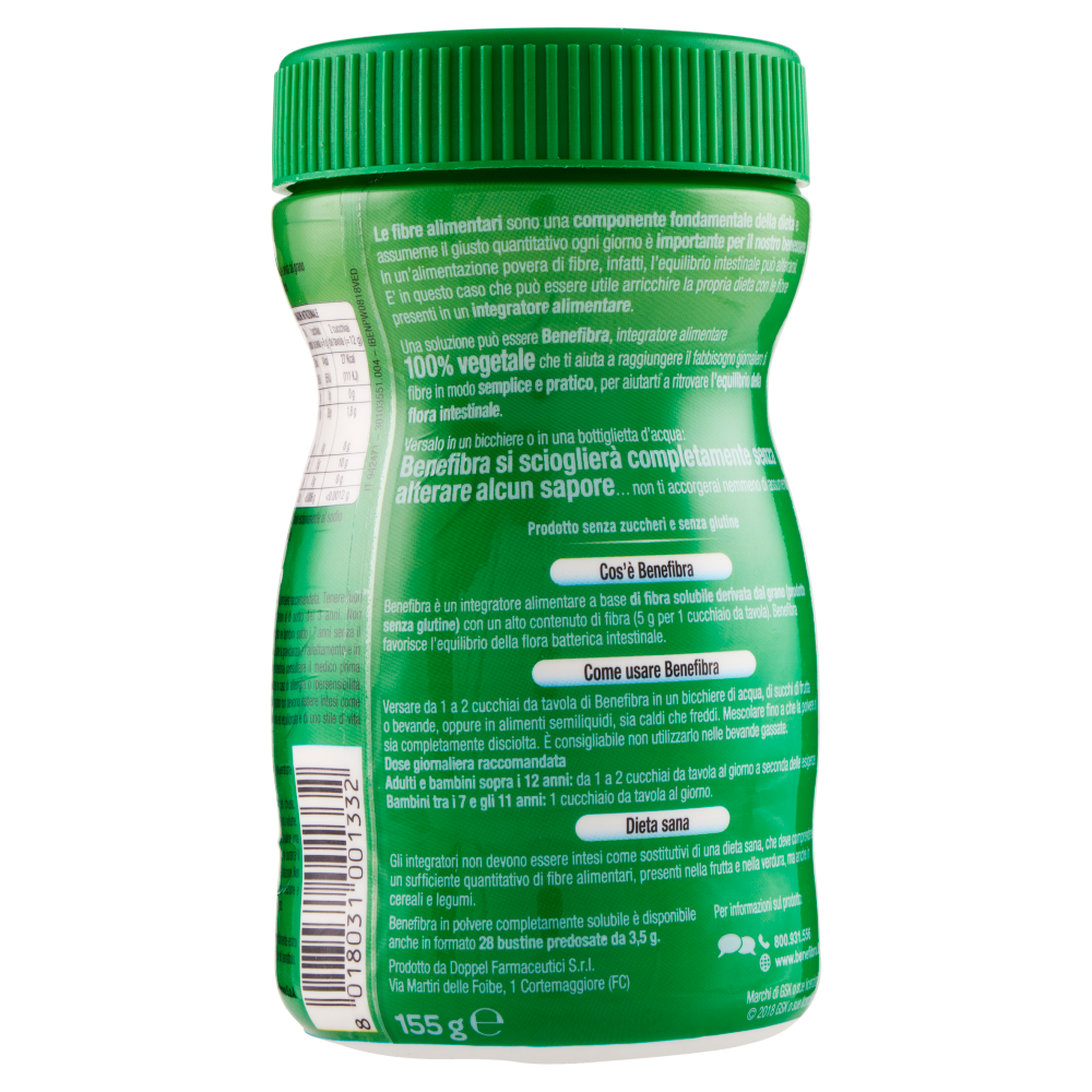 Benefibra Integratore di Fibre Alimentari integratore Intestino Insapore 155 g, , large