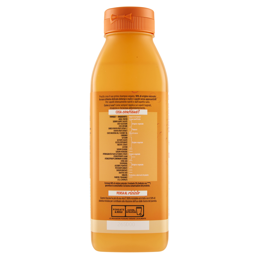 Fructis Hair Food Papaya Shampoo Riparatore 350 ml, , large