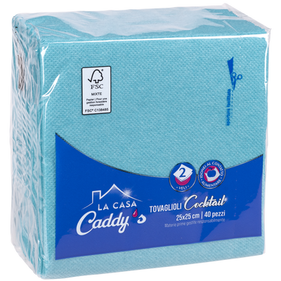 Caddy's Tovaglioli 24x25 Turchese 40 Pezzi