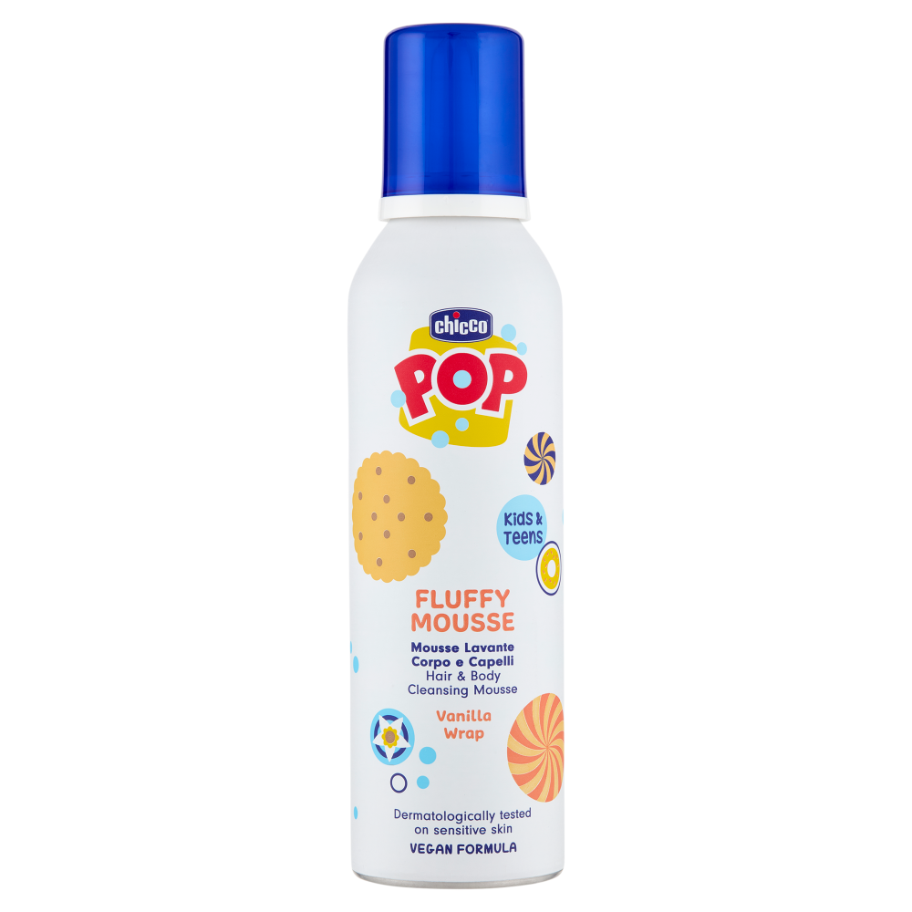 Chicco Pop Fluffy Mousse Lavante Corpo e Capelli Vanilla 200 ml, , large