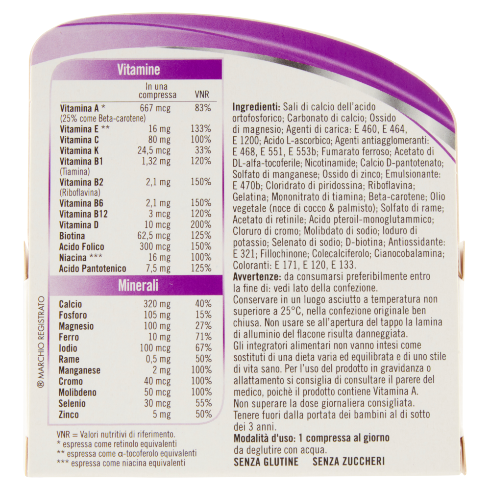 Multicentrum Donna Multivitaminico Concentrato Vitamina D 60 Compresse, , large