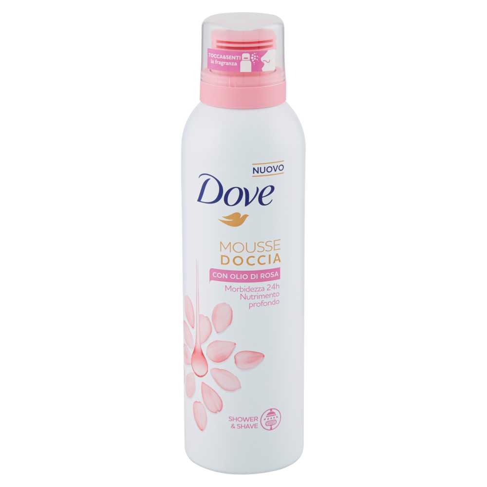 Dove Mousse Doccia Olio Rosa 200ml, , large
