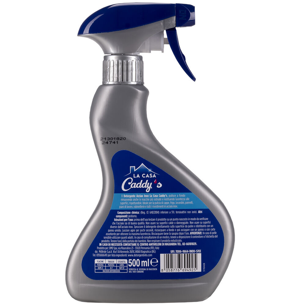 Caddy's Detergente Acciaio Inox  Spray 500 ml, , large