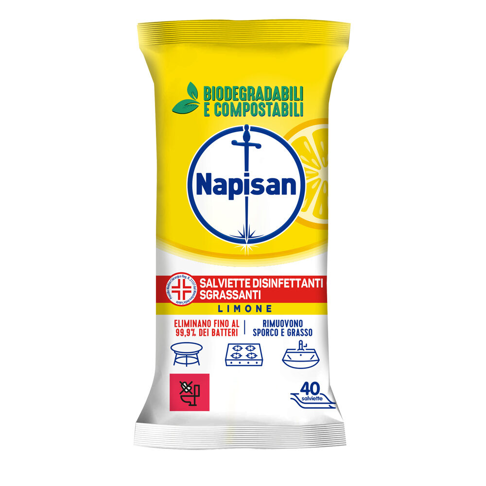 Napisan Igienizzanti Limone 40 Salviette, , large